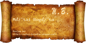 Mátai Bogáta névjegykártya
